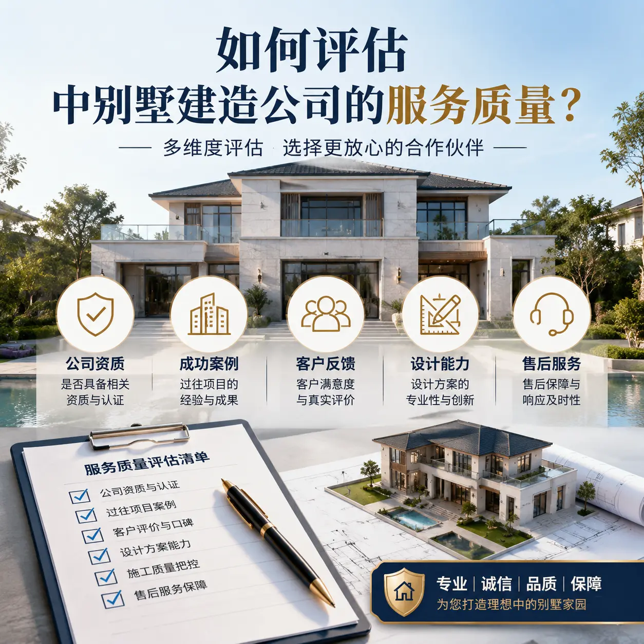 如何评估 长顺 中别墅建造公司的服务质量？
